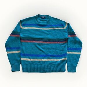 Vintage Arrow Sweater Mens M‎ Striped Knit Acrylic Paddock Club 80s 90s